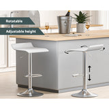 Table & Bar Stools: Artiss 4x Bar Stools Faux Leather Chair White