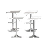 Table & Bar Stools: Artiss 4x Bar Stools Faux Leather Chair White