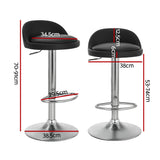 Table & Bar Stools: Artiss 4x Bar Stools PU Leather Gas Lift Black