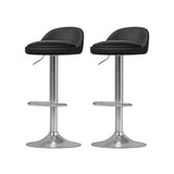 Table & Bar Stools: Artiss 4x Bar Stools PU Leather Gas Lift Black