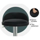 Table & Bar Stools: Artiss 4x Bar Stools PU Leather Gas Lift Black