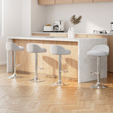 Table & Bar Stools: Artiss 4x Bar Stools PU Leather Gas Lift White