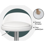 Table & Bar Stools: Artiss 4x Bar Stools PU Leather Gas Lift White