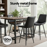 Artiss 4x Bar Stools Kitchen Dining Chair Counter Stool Diamond PU Leather Black