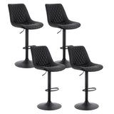 Artiss 4x Bar Stools Kitchen Swivel Gas Lift Counter Chair Diamond Leather Black