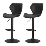 Table & Bar Stools: Artiss Bar Stools Kitchen Counter Stools Swivel Gas Lift Vintage Chairs Black x2