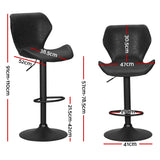 Table & Bar Stools: Artiss Bar Stools Kitchen Counter Stools Swivel Gas Lift Vintage Chairs Black x2