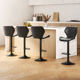 Massage Chairs: Artiss 4x Bar Stools Vintage Leather Gas Lift Black