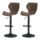 Table & Bar Stools: Artiss Bar Stools Kitchen Counter Stools Swivel Gas Lift Vintage Chairs Brown x2