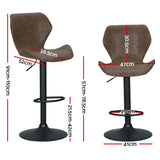 Table & Bar Stools: Artiss Bar Stools Kitchen Counter Stools Swivel Gas Lift Vintage Chairs Brown x2