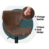 Table & Bar Stools: Artiss Bar Stools Kitchen Counter Stools Swivel Gas Lift Vintage Chairs Brown x2
