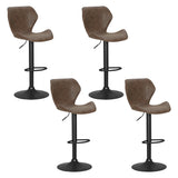 Massage Chairs: Artiss 4x Bar Stools Vintage Leather Gas Lift Brown