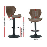 Massage Chairs: Artiss 4x Bar Stools Vintage Leather Gas Lift Brown