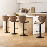 Massage Chairs: Artiss 4x Bar Stools Vintage Leather Gas Lift Brown