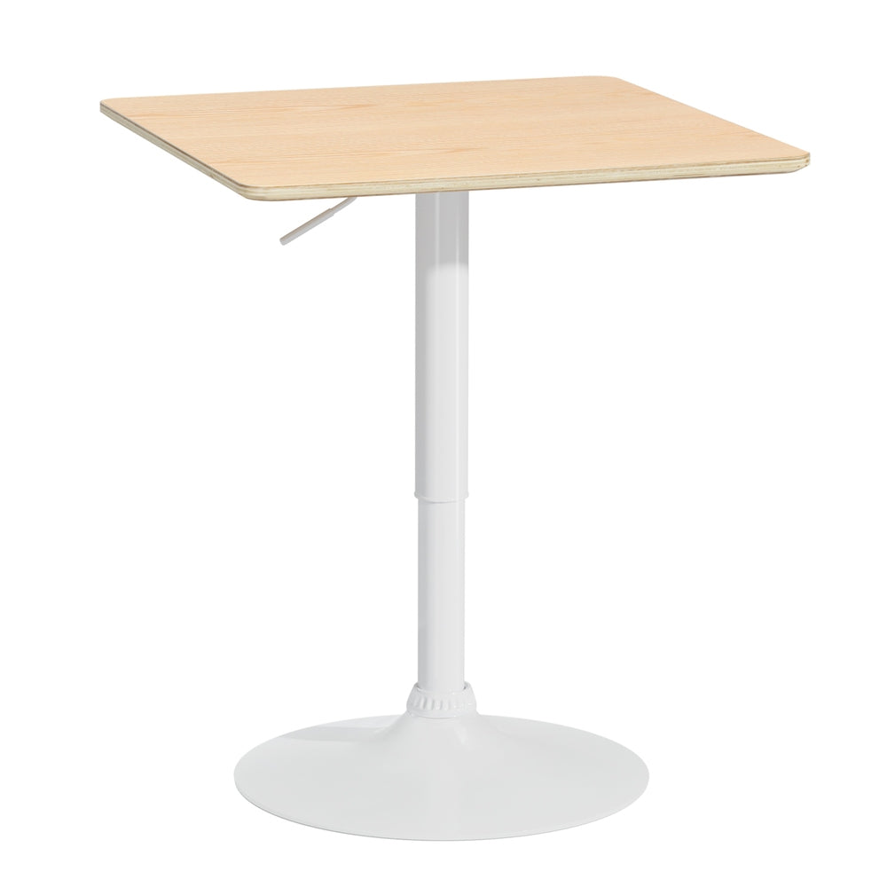 Dining Tables: Artiss Bar Table Swivel Base Gas Lift Counter Dining Table 60CM Square Pine