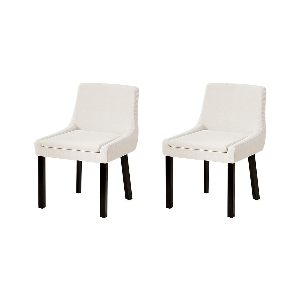 Kitchen & Dining Chairs: Artiss Dining Chairs Set of 2 Corduroy Wooden Beige