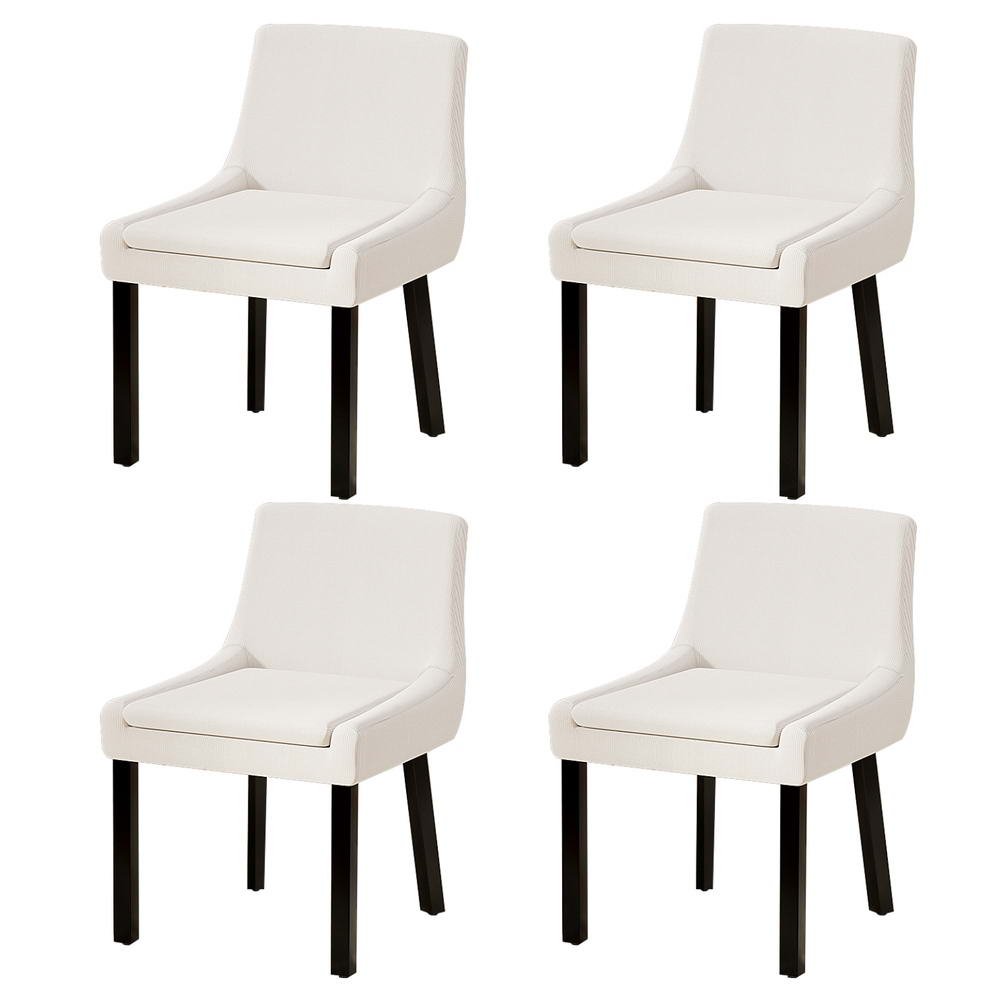 Kitchen & Dining Chairs: Artiss Dining Chairs Set of 4 Corduroy Wooden Beige