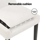 Artiss Dining Chairs Set of 4 Corduroy Wooden Beige