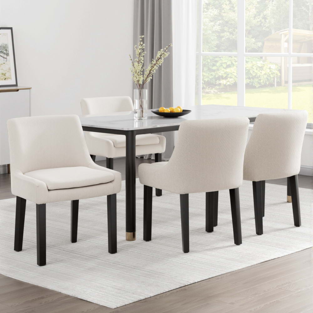 Kitchen & Dining Chairs: Artiss Dining Chairs Set of 4 Corduroy Wooden Beige