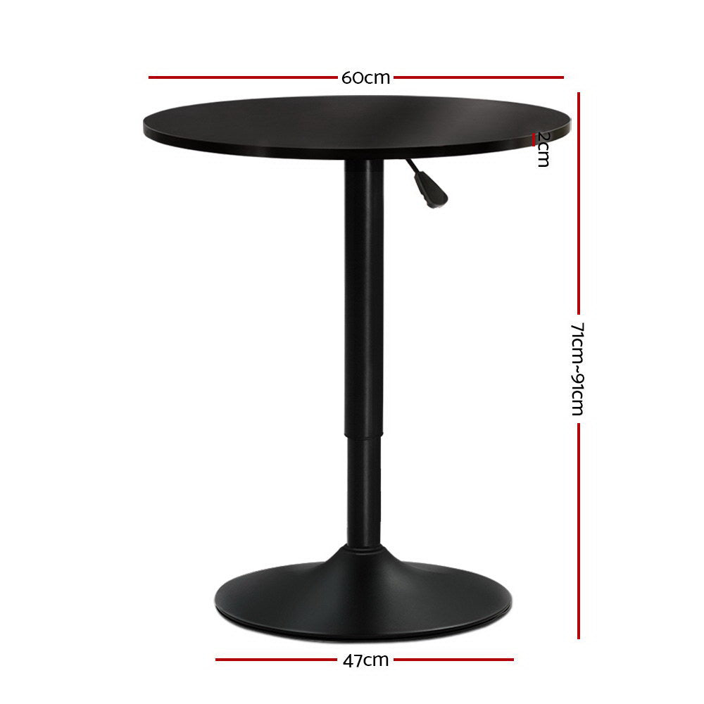 Dining Tables: Artiss Bar Table Gas Lift Round Black