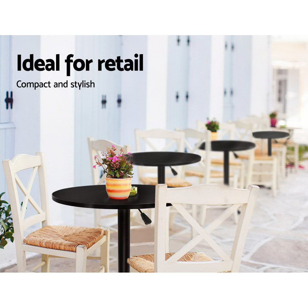 Dining Tables: Artiss Bar Table Gas Lift Round Black