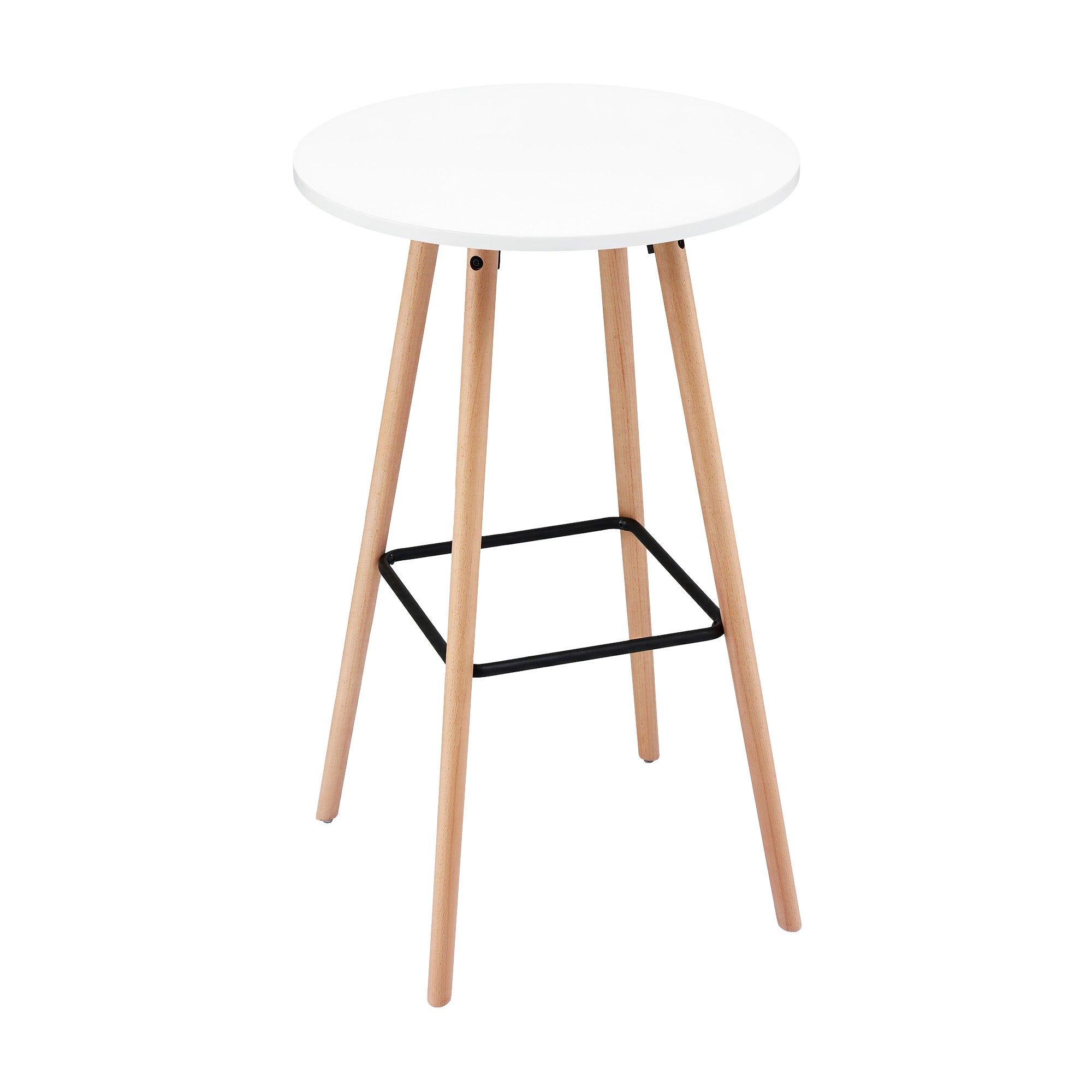 Coffee Tables: Artiss Bar Table Round Counter Kitchen Dining Desk Pub 98cm Height Wood White