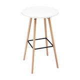 Coffee Tables: Artiss Bar Table Round Counter Kitchen Dining Desk Pub 98cm Height Wood White