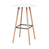 Coffee Tables: Artiss Bar Table Round Counter Kitchen Dining Desk Pub 98cm Height Wood White