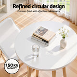 Coffee Tables: Artiss Bar Table Round Counter Kitchen Dining Desk Pub 98cm Height Wood White