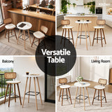 Coffee Tables: Artiss Bar Table Round Counter Kitchen Dining Desk Pub 98cm Height Wood White