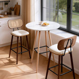 Coffee Tables: Artiss Bar Table Round Counter Kitchen Dining Desk Pub 98cm Height Wood White