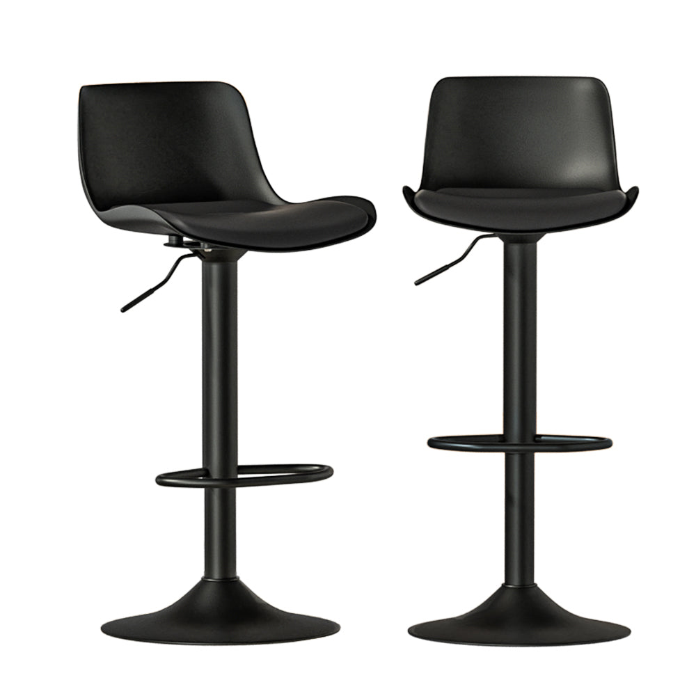 Table & Bar Stools: Artiss 2x Bar Stools Padded Seat Gas Lift Black