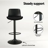 Massage Chairs: Artiss 4x Bar Stools Padded Seat Gas Lift Black