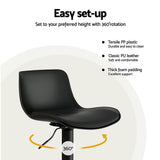Massage Chairs: Artiss 4x Bar Stools Padded Seat Gas Lift Black