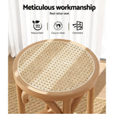 Table & Bar Stools: Artiss Bar Stool Rattan Seat Wooden