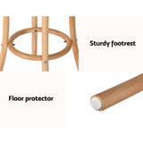 Table & Bar Stools: Artiss Bar Stool Rattan Seat Wooden