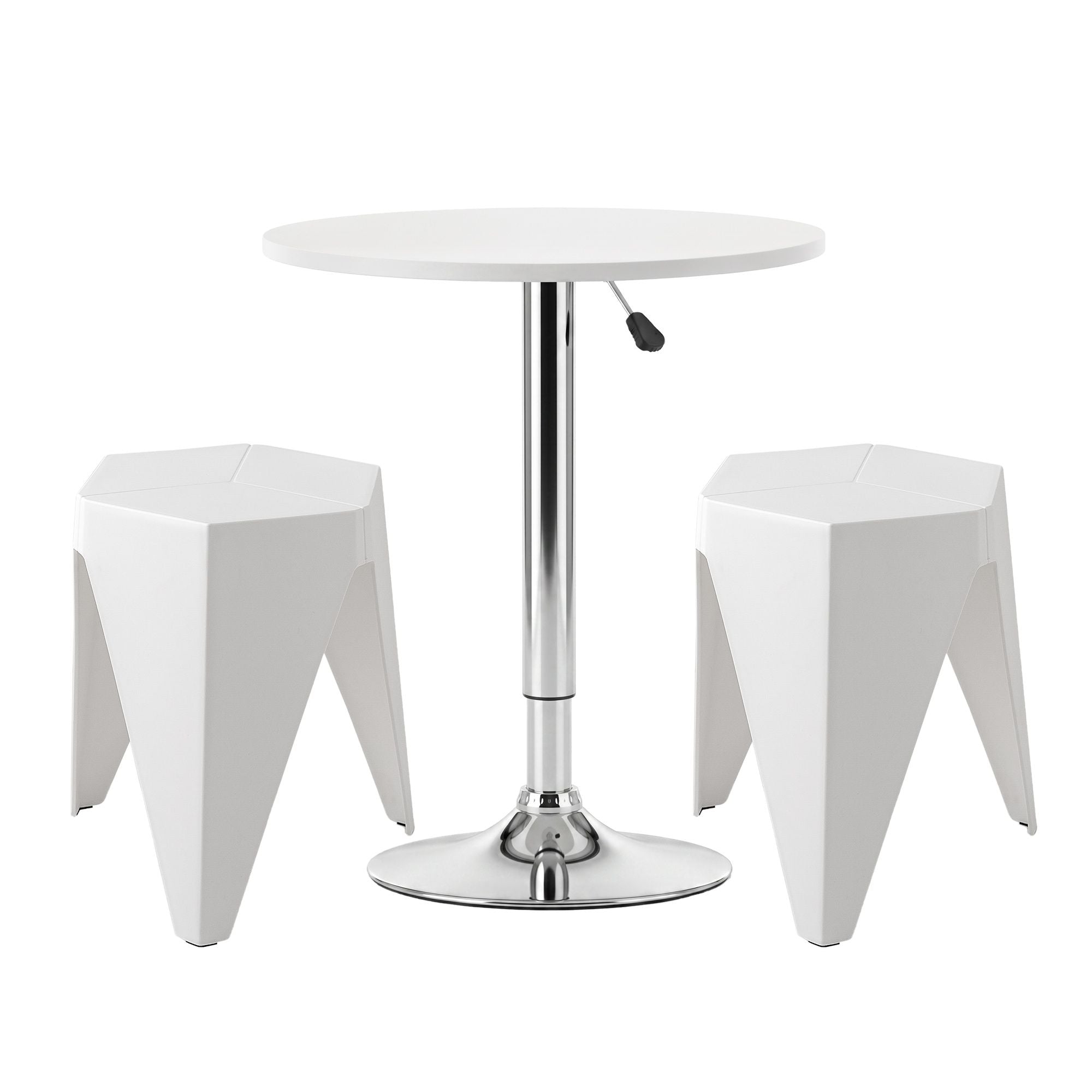 Artiss Bar Stools and Table Set 3PCS Dining Desk Kitchen Chairs Cafe Pub White