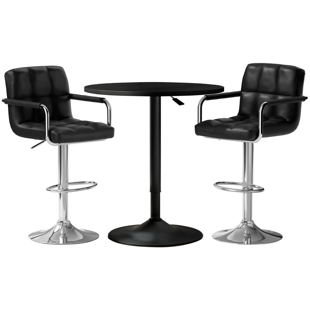 Table & Bar Stools: Artiss Bar Table and Stools Set Dining Desk Kitchen Chairs Cafe Pub