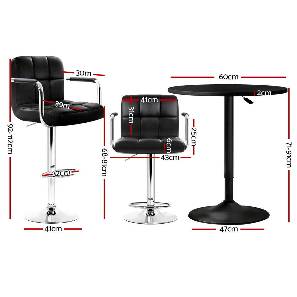 Table & Bar Stools: Artiss Bar Table and Stools Set Dining Desk Kitchen Chairs Cafe Pub