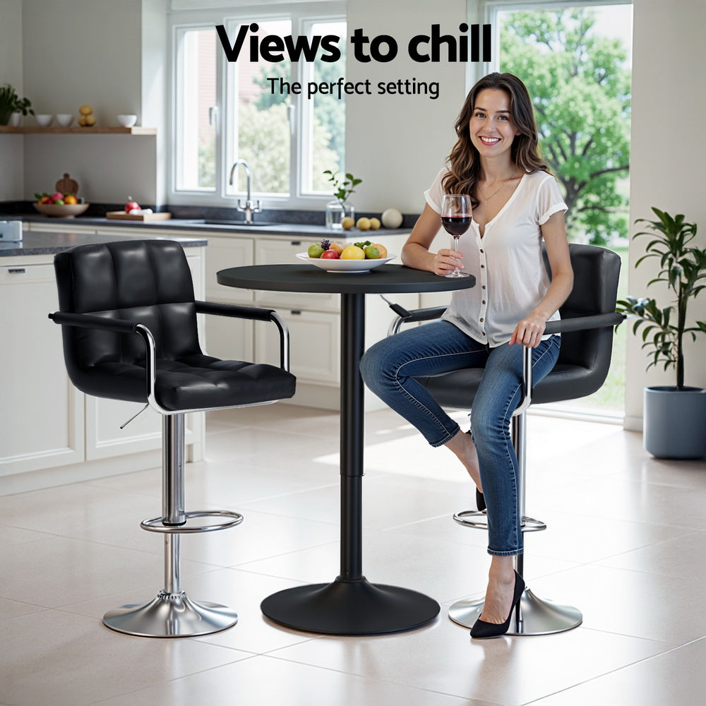 Table & Bar Stools: Artiss Bar Table and Stools Set Dining Desk Kitchen Chairs Cafe Pub