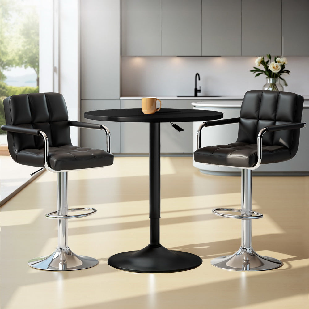 Table & Bar Stools: Artiss Bar Table and Stools Set Dining Desk Kitchen Chairs Cafe Pub