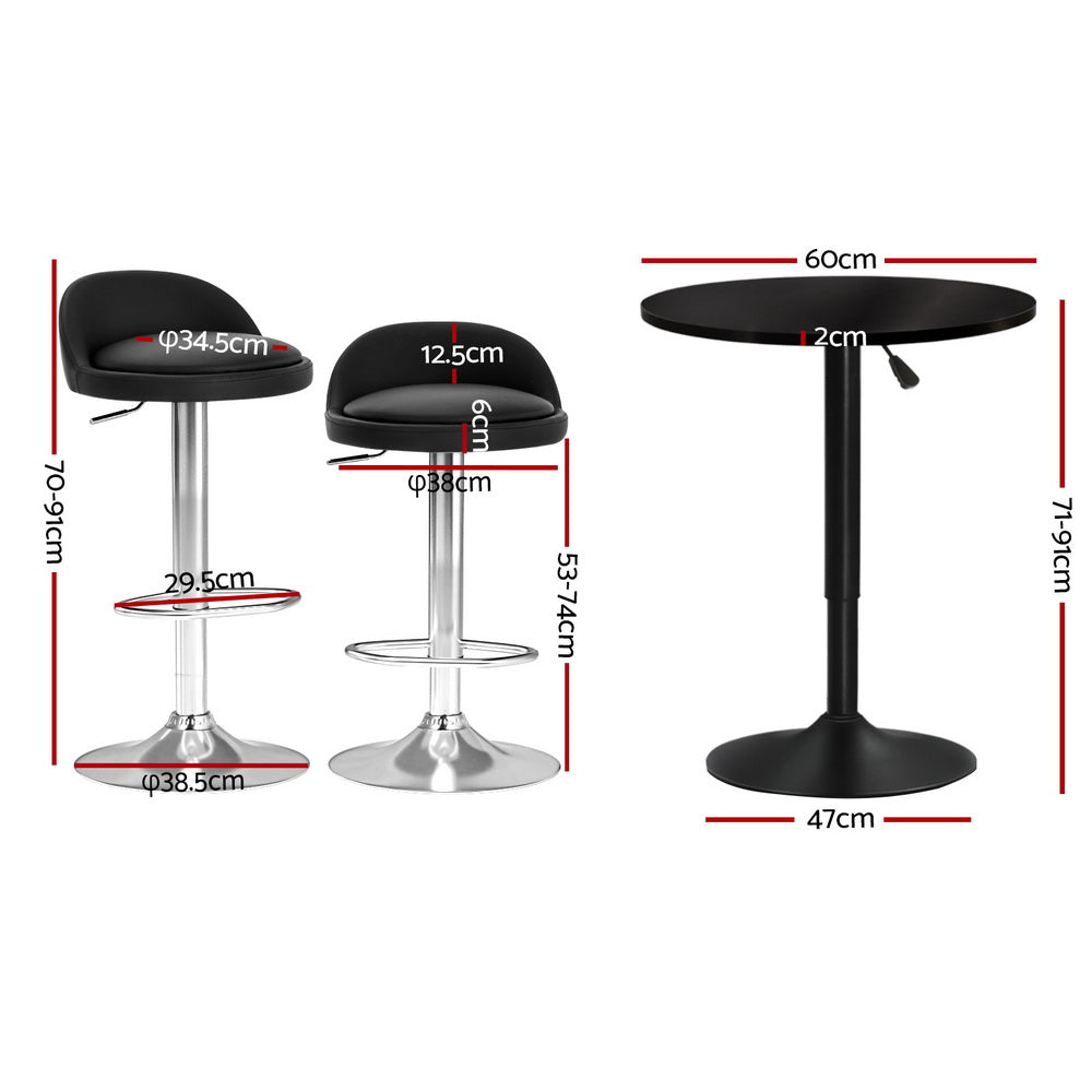 Table & Bar Stools: Artiss Bar Table and Stools Set Dining Desk Kitchen Chairs Cafe Pub