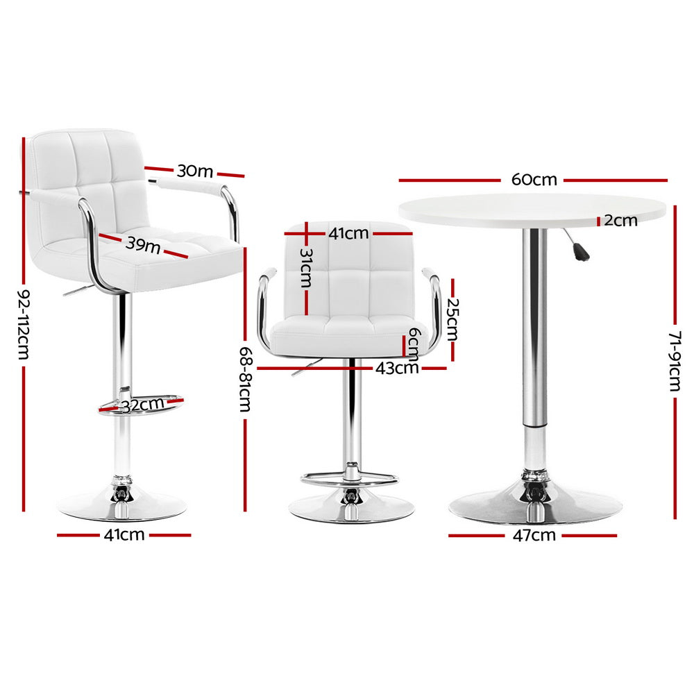 Table & Bar Stools: Artiss Bar Table and Stools Set Dining Desk Kitchen Chairs Cafe Pub