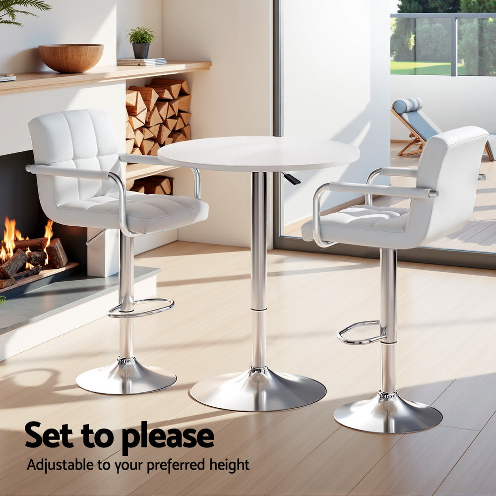 Table & Bar Stools: Artiss Bar Table and Stools Set Dining Desk Kitchen Chairs Cafe Pub