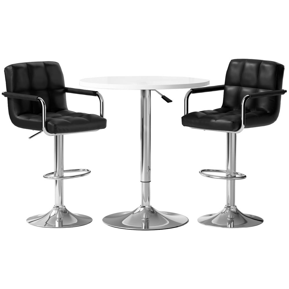Table & Bar Stools: Artiss Bar Table and Stools Set Dining Desk Kitchen Chairs Cafe Pub