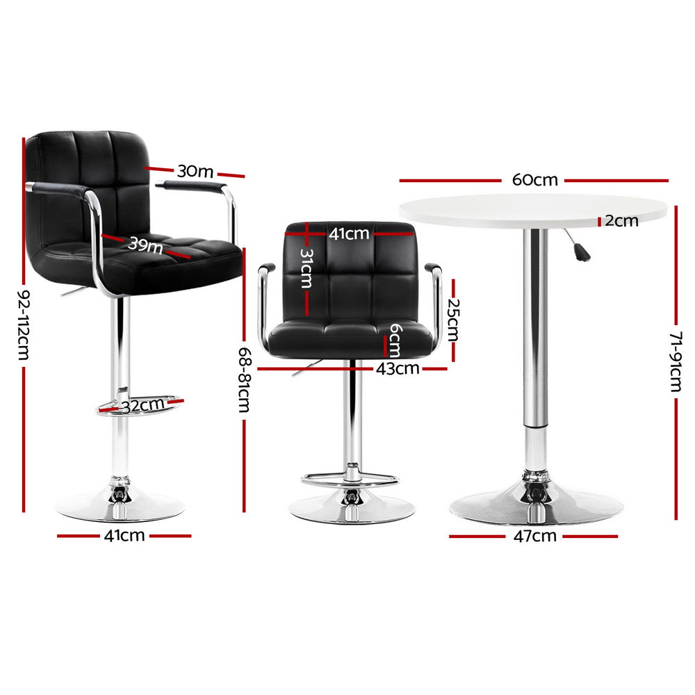 Table & Bar Stools: Artiss Bar Table and Stools Set Dining Desk Kitchen Chairs Cafe Pub