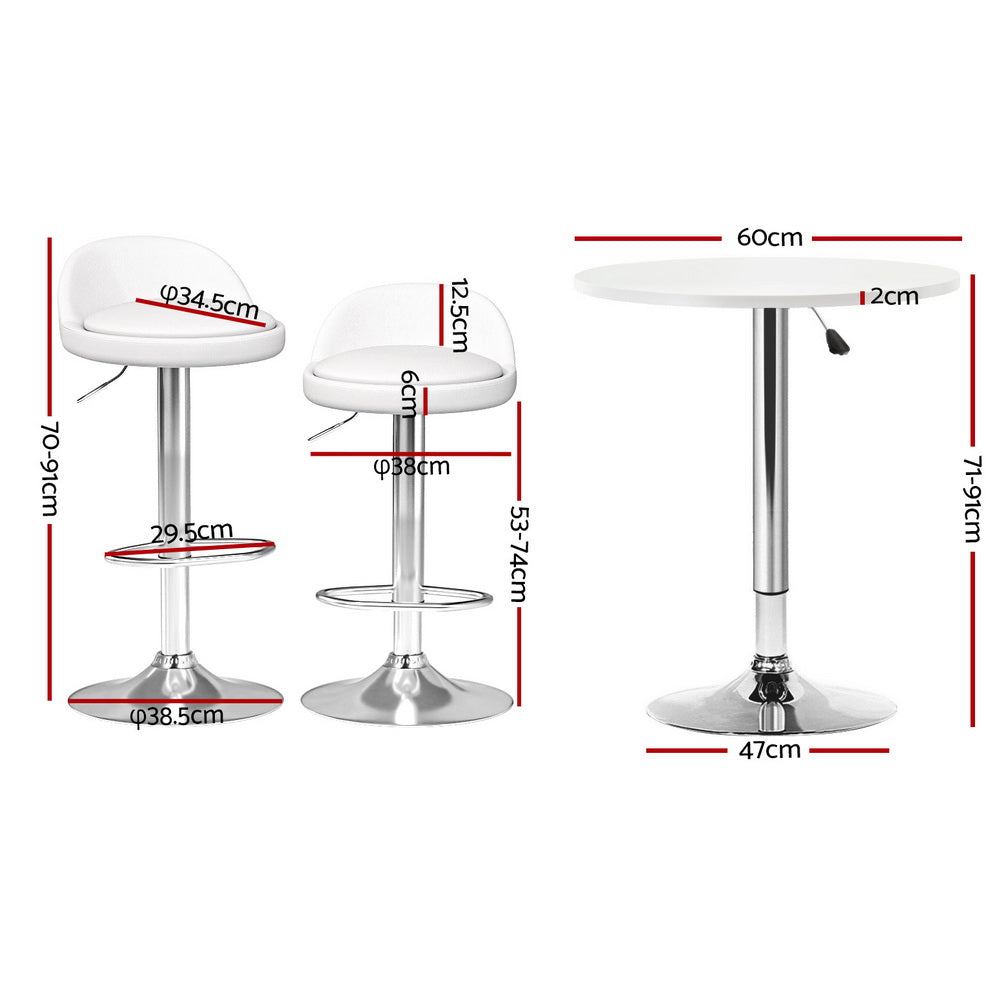 Table & Bar Stools: Artiss Bar Table and Stools Set Dining Desk Kitchen Chairs Cafe Pub