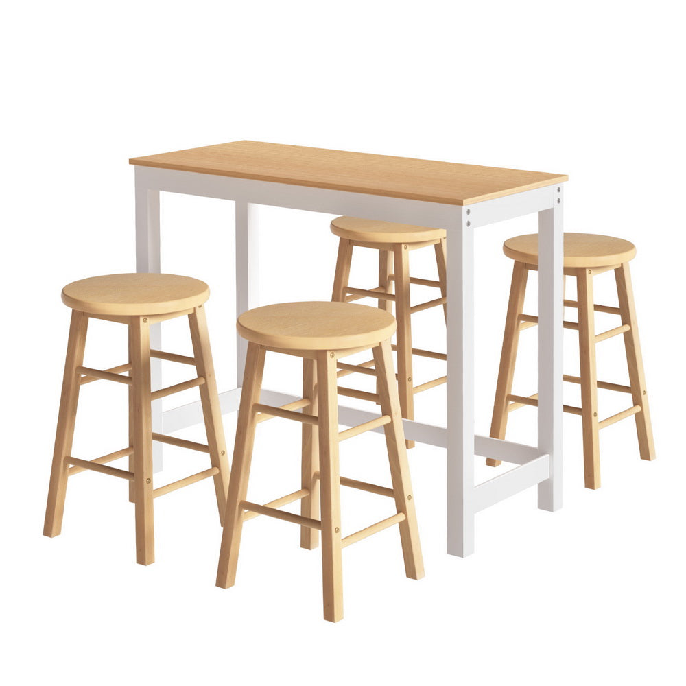 Table & Bar Stools: Artiss Bar Table and Stools Set Dining Desk Kitchen Chairs Cafe Pub