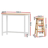 Table & Bar Stools: Artiss Bar Table and Stools Set Dining Desk Kitchen Chairs Cafe Pub
