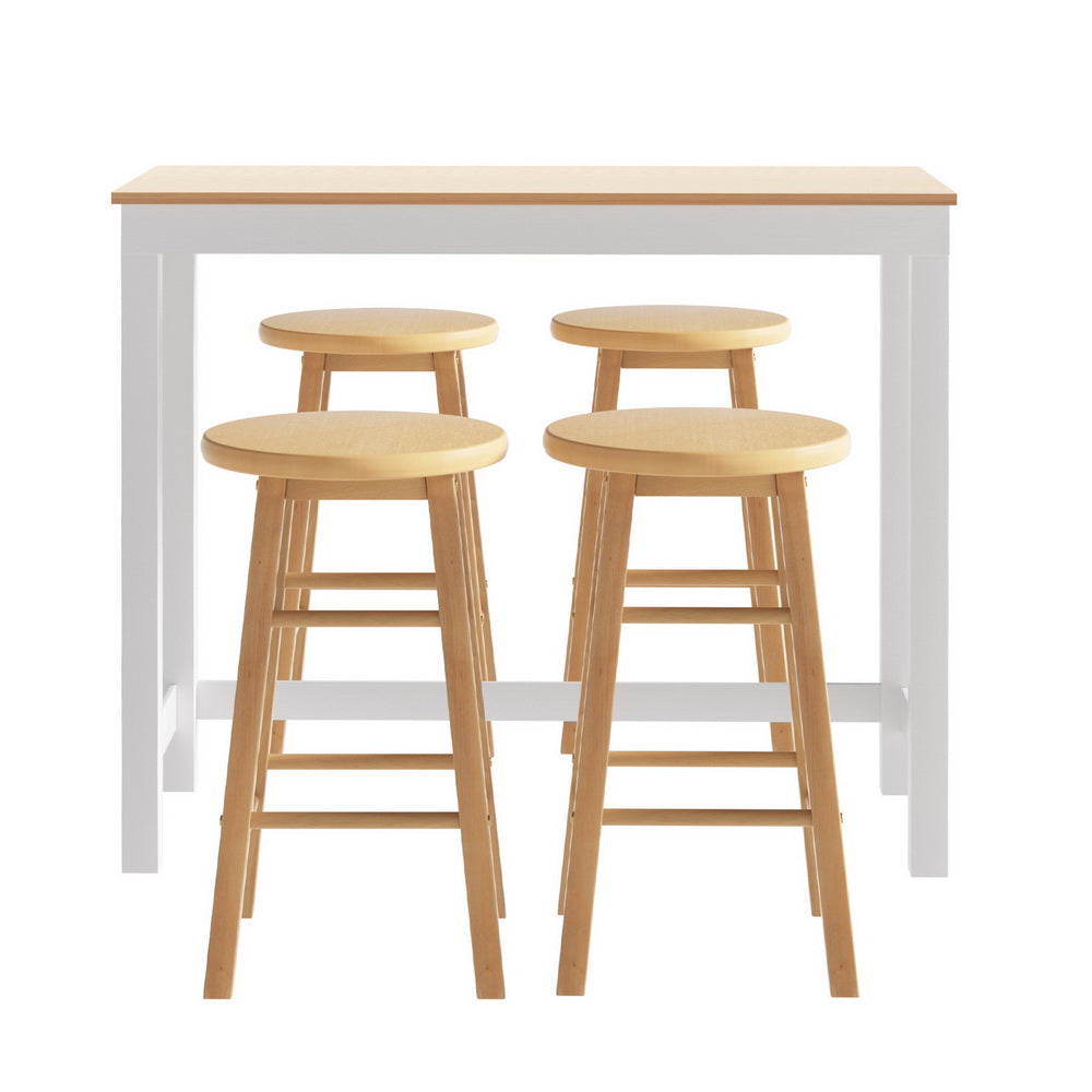 Table & Bar Stools: Artiss Bar Table and Stools Set Dining Desk Kitchen Chairs Cafe Pub